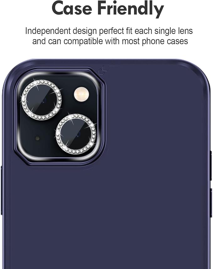 for iPhone 14 / iPhone 14 Plus Camera Lens Protector Bling, 9H Hardness