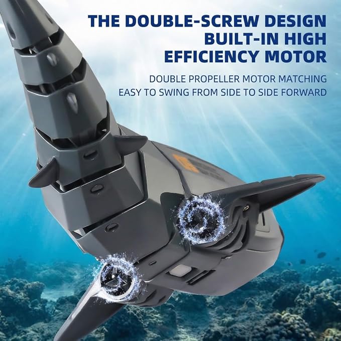 Remote Control Shark Pool with HD Underwater Camera, 2.4G Electric RC Fish Boat