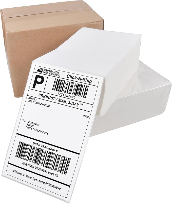 L LIKED 1000 4x6 Thermal Shipping Labels Fanfold, Direct Thermal Printer Labels