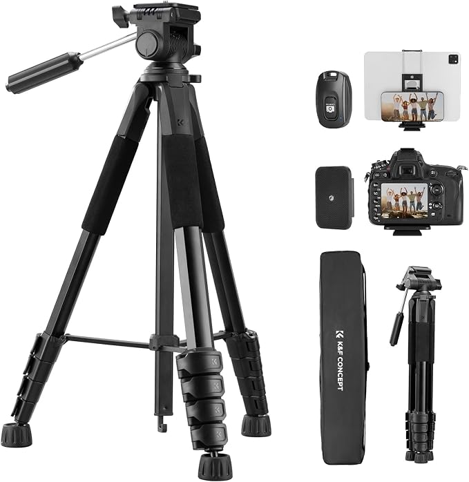K&F CONCEPT Camera Tripod, Cellphone Clip