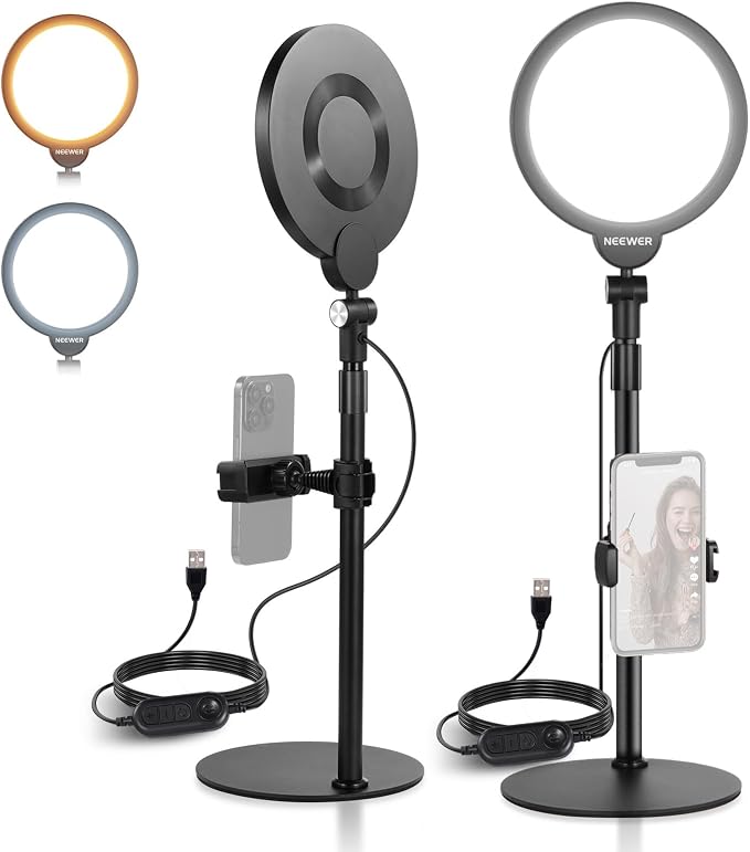 NEEWER Basics 2 Pack 7" Desktop Ring Lights