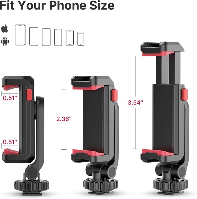 ULANZI ST-06S Phone Tripod Mount, Universal Smartphone Mount Adapter