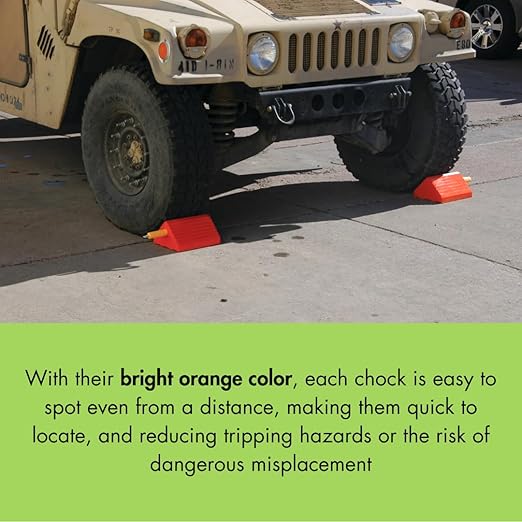 Checkers One Large Wheel Chock for 27-32" Tires, Heavy Duty Wheel Chocks for Semi Trucks, Utility, Tractor Trailer, 30k lb Load Capacity, Made in The USA, Polyurethane, UC1400-4.5