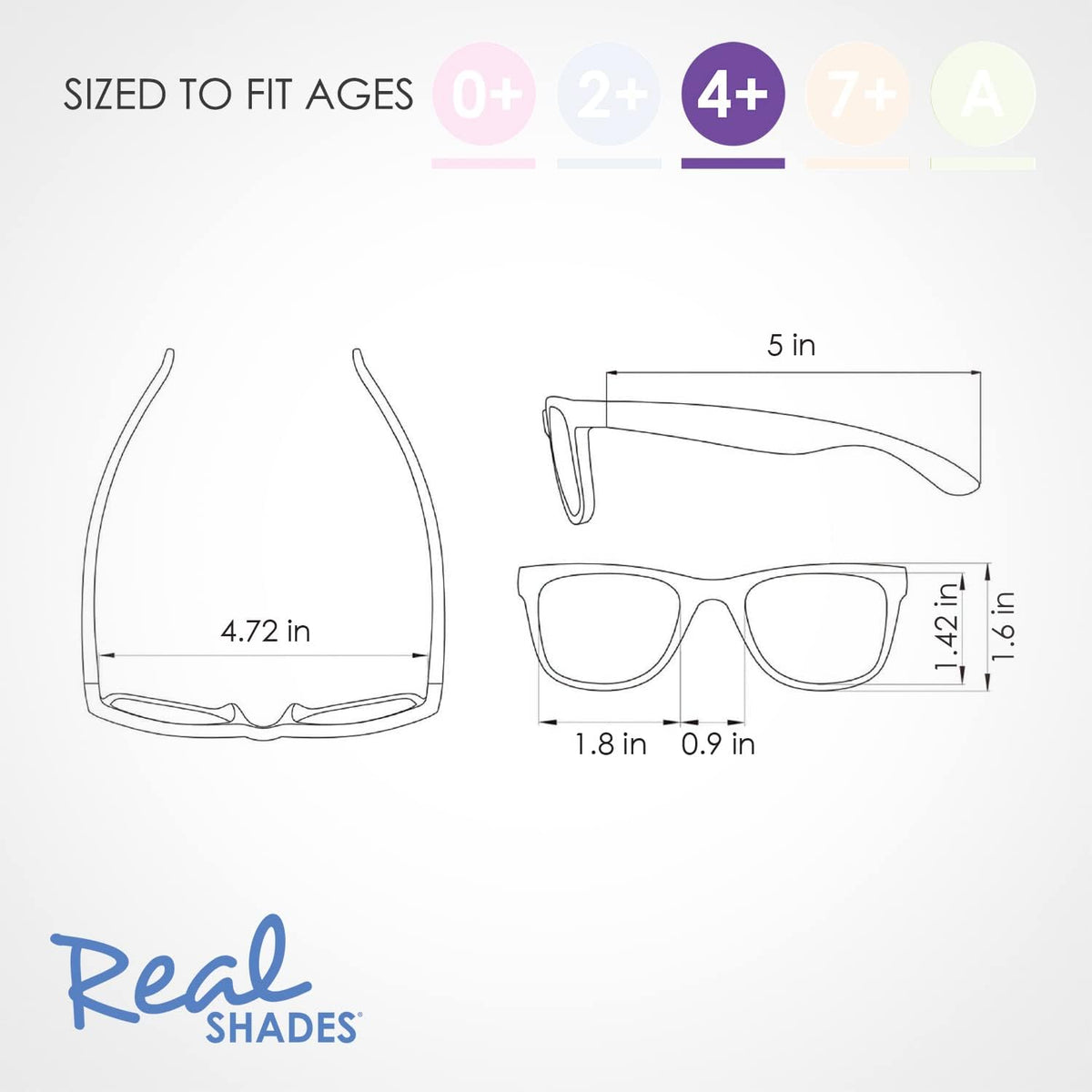 Real Kids Shades - Switch Sunglasses for Kids | 100% UVA/UVB Protection, Light Blue/Purple
