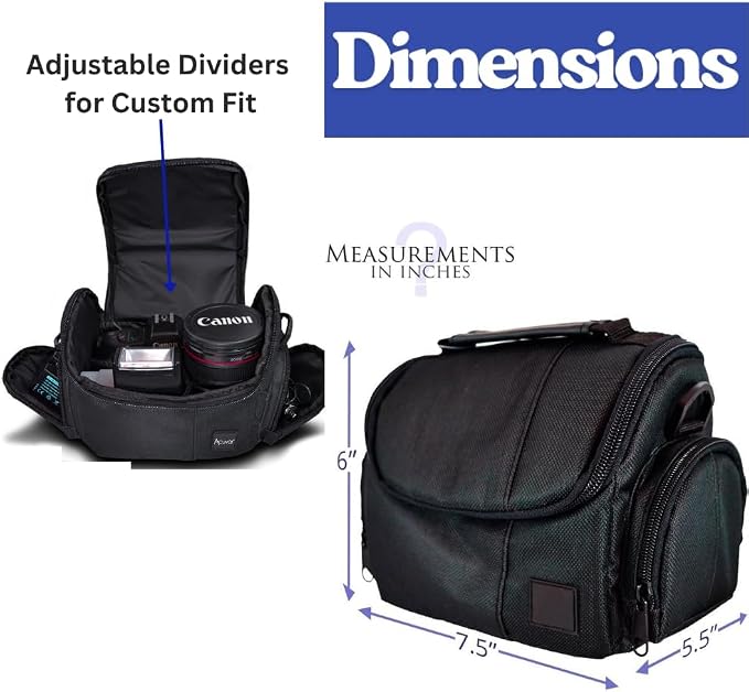 eCostConnection Medium Camera Bag Case – Soft Padded Camera Equipment Bag