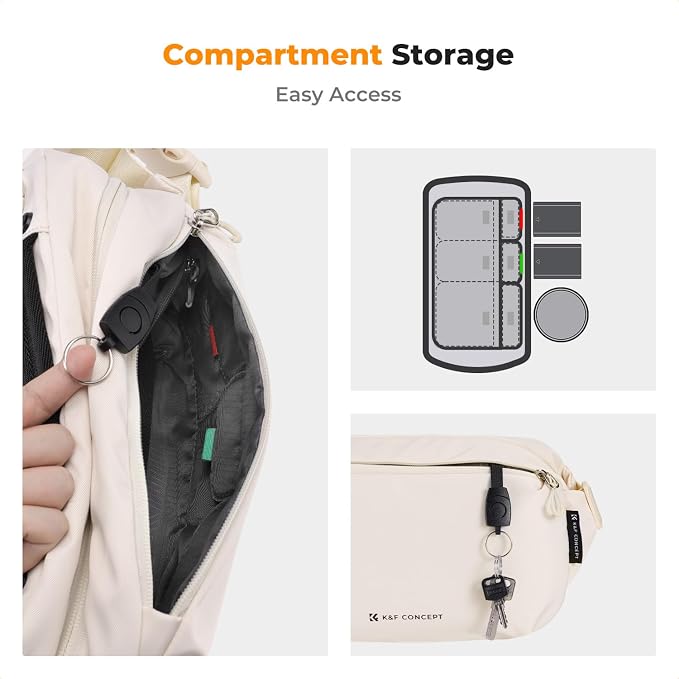K&F CONCEPT Camera Sling Bag Crossbody Bag Waterproof Camera Shoulder Backpack