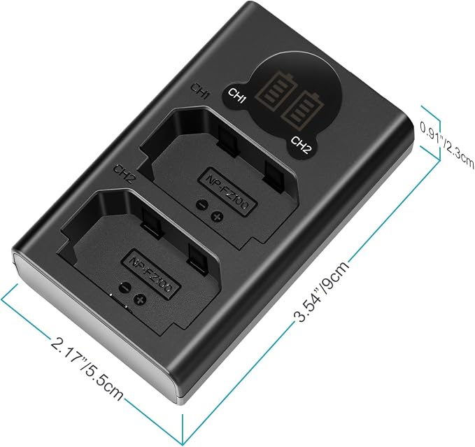 Neewer Dual USB Charger for Sony NP-FZ100 Battery, Compatible
