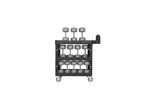 Rubbermaid Commercial Brute 3-Shelf Heavy-Duty Utility/Service Cart, Medium, High Storage, Lipped Shelves, Ergonomic Handle, 600 lb. Capacity, Ideal for Warehouse/Garage/Cleaning/Maintenance/Office