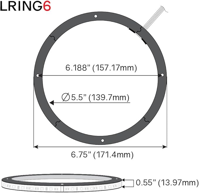 DS18 LRING6 6.5” RGB LED Speaker Ring – Waterproof Multi-Color LED Light Ring