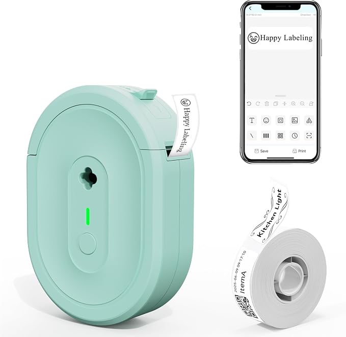 N12 Label Maker Machine with Tape, Portable Thermal Label Printer, Mini Labeler