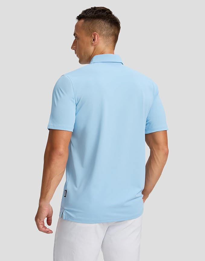 Men's Golf Shirts Dry Fit Moisture Wicking Performance Short Sleeve Collared Polo Shirts for Casual Athletic Business