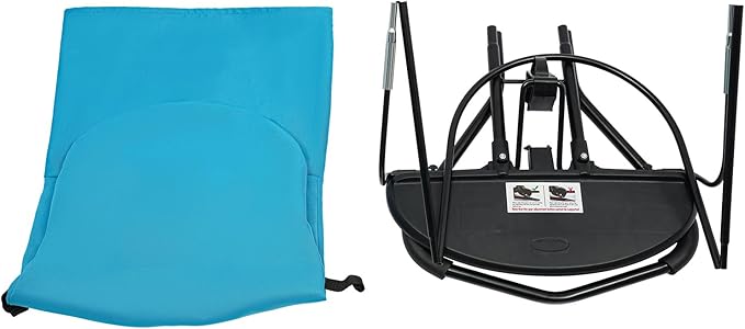 Pet Rocking Chair, Portable Foldable Pet Rocker Bed with 3-Level Height Adjustment, Pet Hammock for Small Dogs & Cats up to 33lbs, Breathable Mesh Hanging Bed with Safety Buckle (Blue)