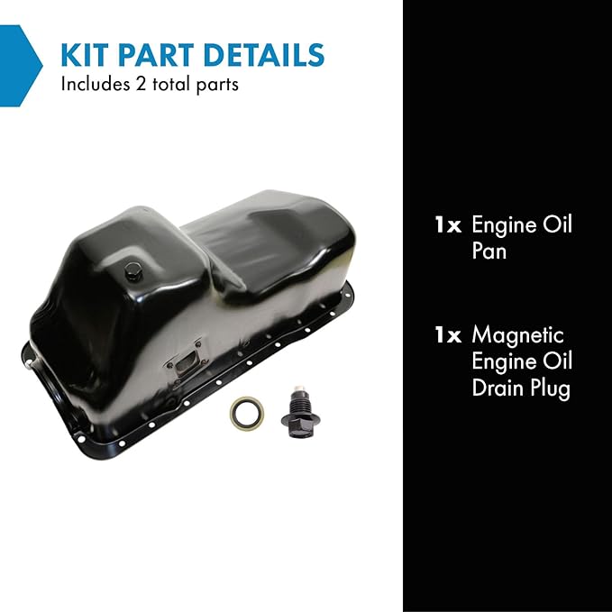 TRQ Engine Oil Pan Compatible with 81-87 Bronco E-150 Econoline E-150 Econoline Club Wagon E-250 Econoline E-250 Econoline Club Wagon 82-87 E-350 Econoline E-350 Econoline Club Wagon F-150 F-250