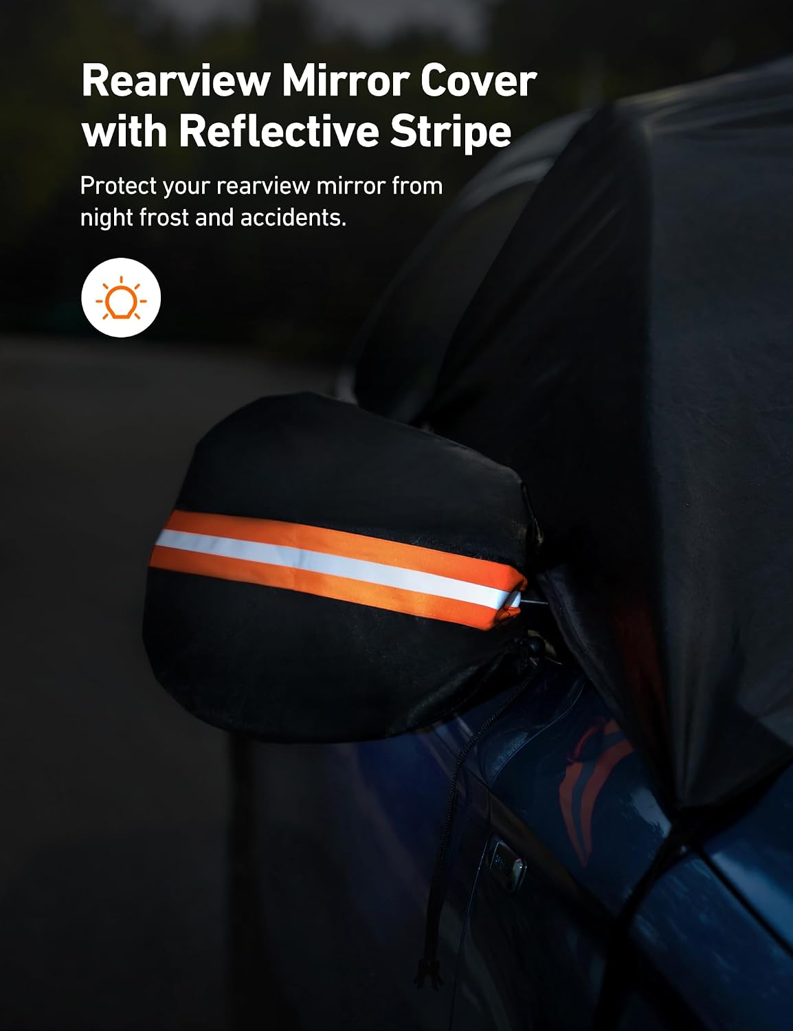 AstroAI Car Windshield Snow Cover, Windshield Cover for ice and Snow, Frost Windshield Cover for Ice, 2*Removal Side Mirror Protector, Windproof UV Sunshade Cover for Cars, SUVs, Vans