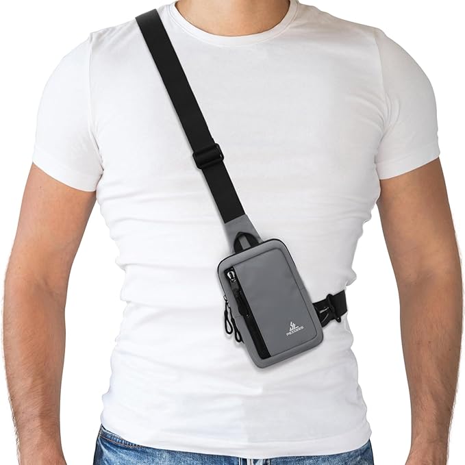 Peicees Small Crossbody Bag for Men Women Mini Sling Bag Travel Running Phone