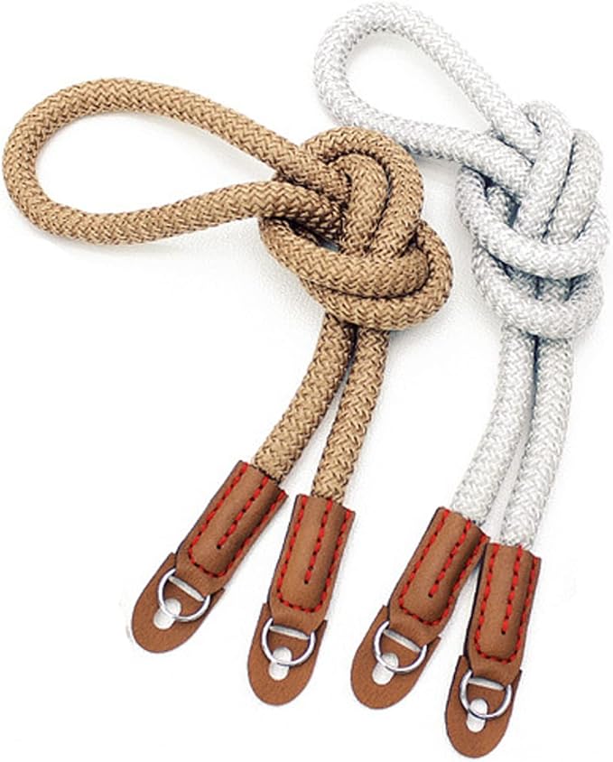 DOROM Vintage Handmade Cotton Leather Rope Camera Neck Strap