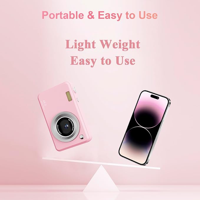 Digital Camera with 32GB Card, 48MP Compact Portable Small Point Shoot Camera