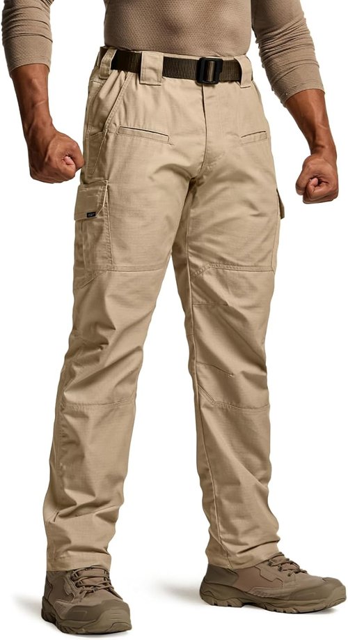 CQR Men's Tactical Pants - Lightweight Water-Resistant Ripstop Cargo Pants for Outdoor Hiking