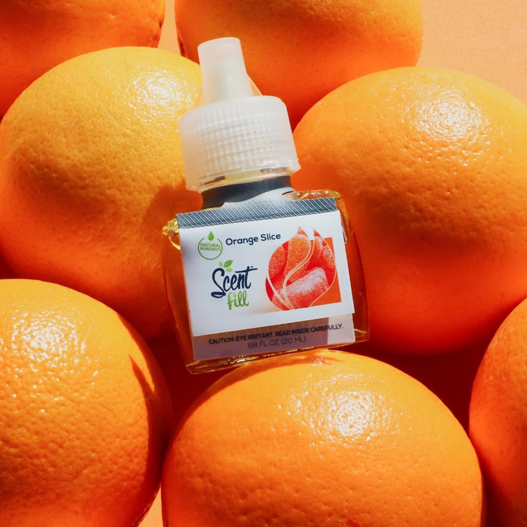 Scent Fill Orange Slice Plug in Air Freshener, Scented Oil Refills, 2 Refills + Diffuser