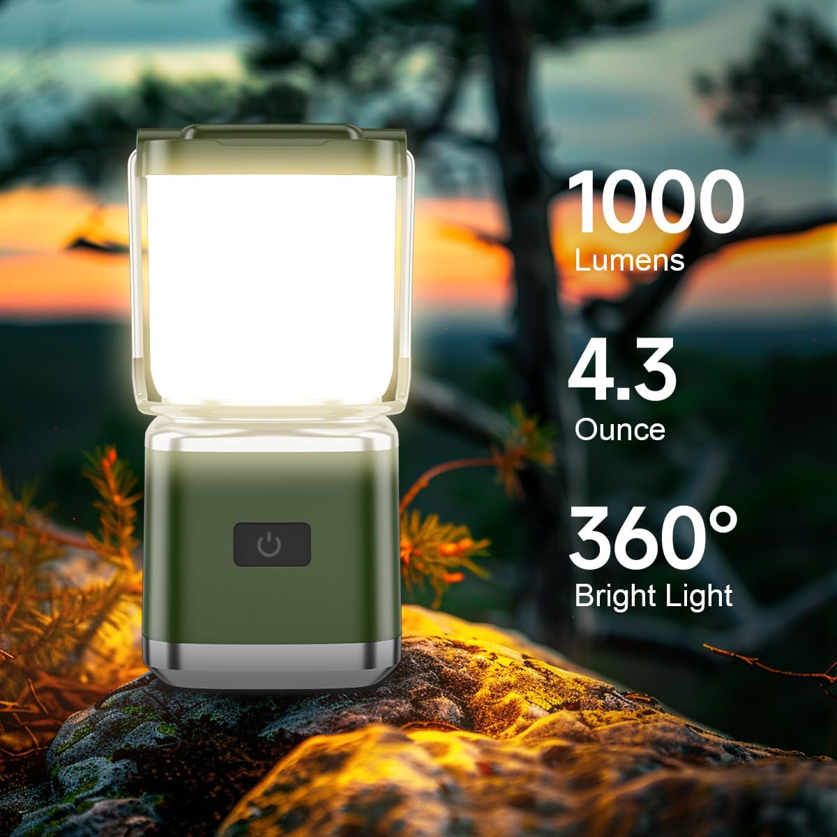 Skiennix LED Camping Lantern - High Lumens Rechargeable Light with 4 Modes | Waterproof Mini Flashlight for Emergencies & Hiking