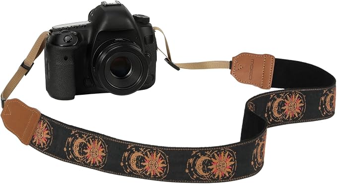 MoKo Camera Strap, Cotton Vintage Embroidered Camera Strap, Adjustable Neck &