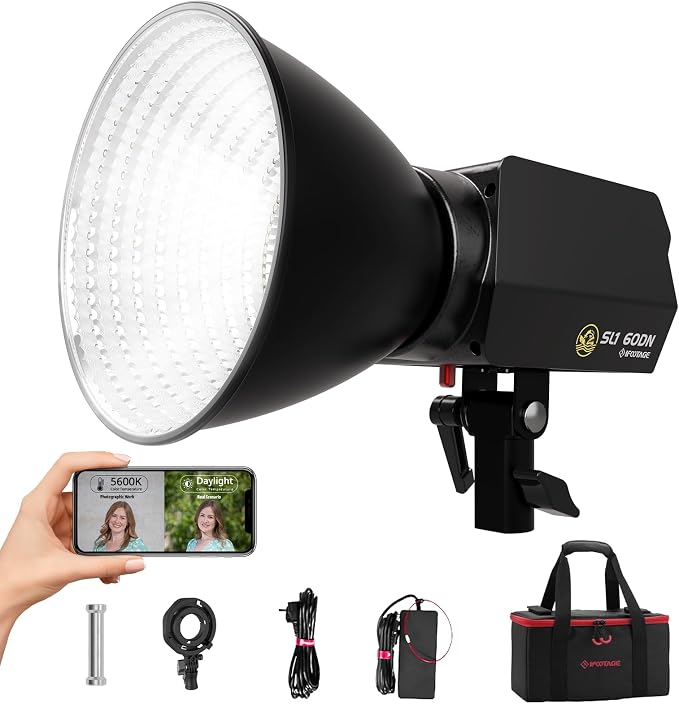 IFOOTAGE LED Video Light with Carry Bag, 70W SL1 60DN Daylight Photography
