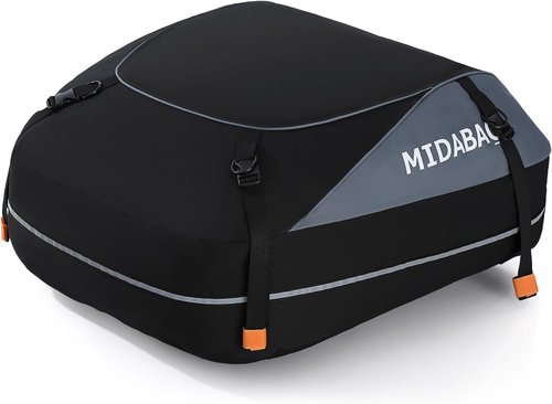 MIDABAO Waterproof Car Roof Top Carrier - 12 Cubic Feet Cargo Bag with Anti-Slip Mat | Coated Zippers