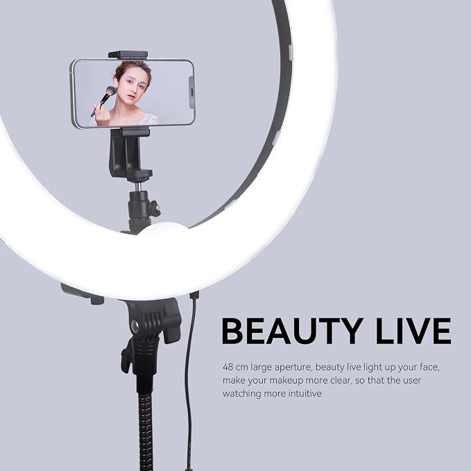Ring Light Kit 18" 55W 5500k dimmable LED Light, 70inch Foldable Stand