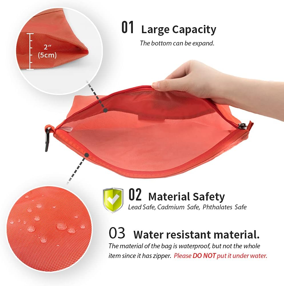 pack all Water-Resistant Zipper Pouch, Mesh Zipper Bag, 8.66"x5.91"