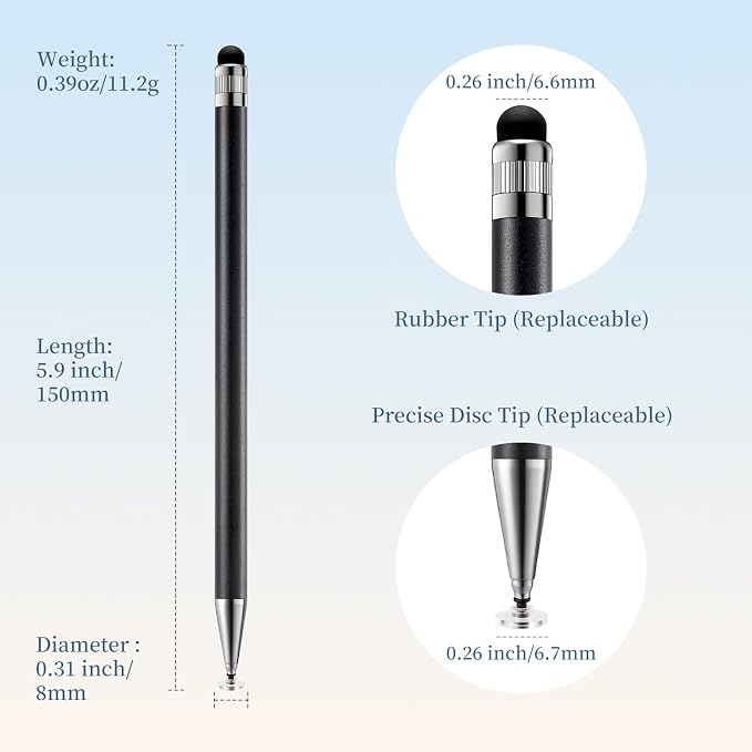 ChaoQ 2-in-1 Stylus Pen for Touchscreen, 6 High Sensitivity Stylus