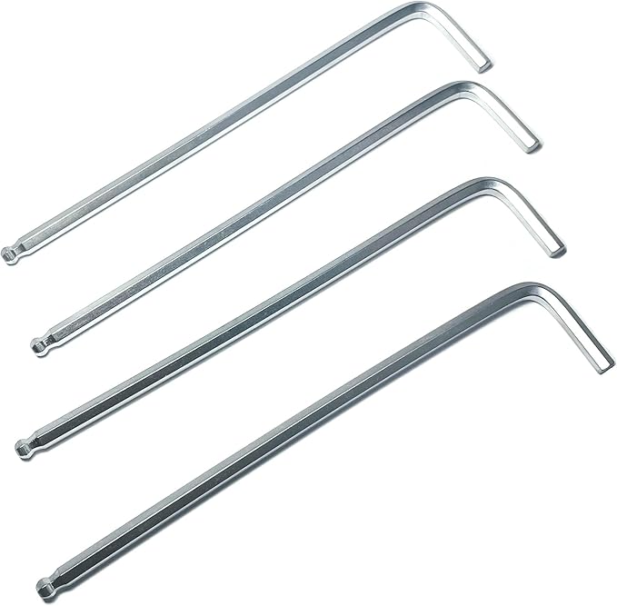 4pcs 3/16 Ball End Allen Wrench sets,3/16" Hex Key Wrench set,allen key Door Key L Shaped hex wrench set with Long Arm.
