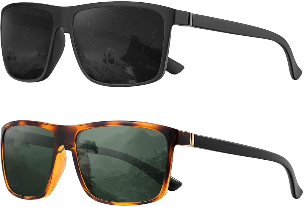 KALIYADI Polarized Sunglasses for Men and Women, Mens Sun Glasses with UV Protection for Driving Fishing Golf (3 Packs)