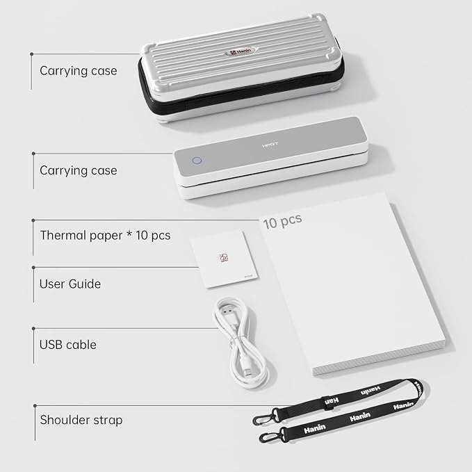 HPRT Portable Thermal Printer-Inkless Printer, Supports Thermal Paper&Labels