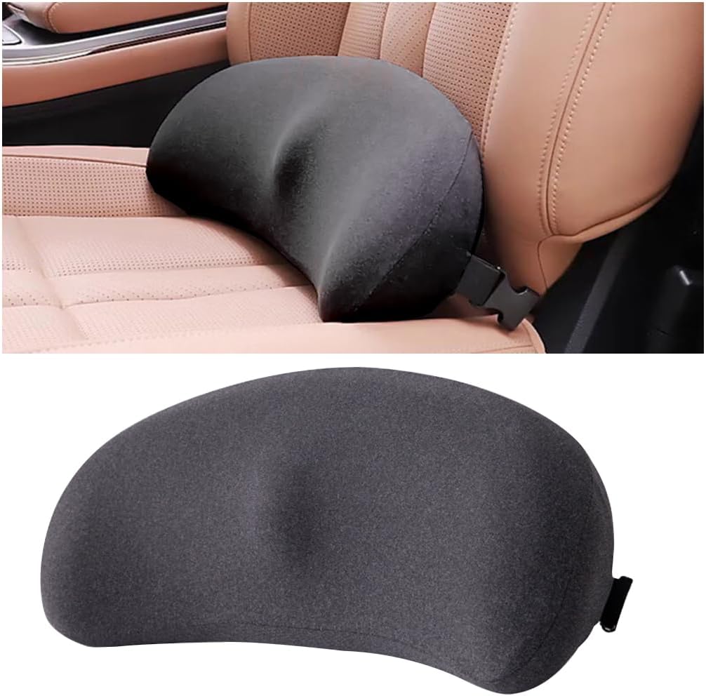 Mandark Car Seat Cushion, Memory Foam Vehicle Driver Seat Pad for Back & Sciatica Pain Relief, Comfortable Lumbar Pillow for Driving, Office Chair, Wheelchair, Universal for SUV, Truck, RV (Gray)