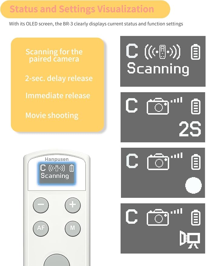 Hanpusen Rechargeable Camera Remote Control