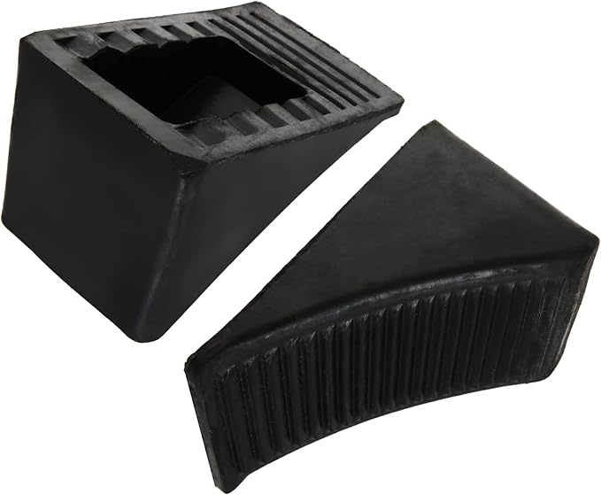 CertBuy 4 Pack Wheel Chock for Trailers, RV Wheel Chocks Heavy Duty, Black Rubber Wheel Chocks, Trailer Wheel Chocks for Car, Travel Trailers, RV, Truck, and ATV, 6.3"×4"×4"