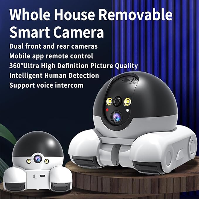 Pet Cameras Indoor with Phone App, 1080p Dual Lens, P 360°/T 90° Rotation Monitoring, 2-Way Talk, Night Vision, Motion Detection, Video Recording (WiFi, Camera only)