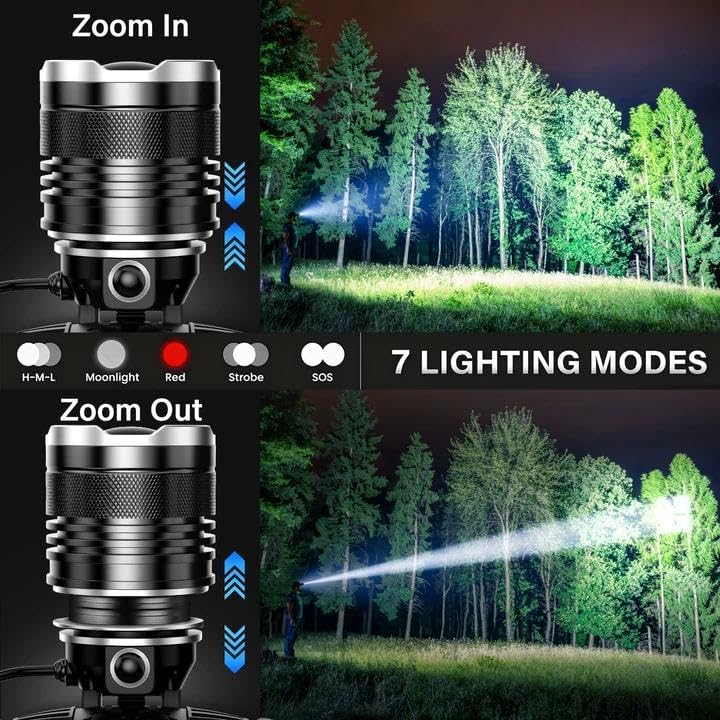 AKNEAR LED Rechargeable Super Bright Headlamp, 99000 High Lumens Head lamp