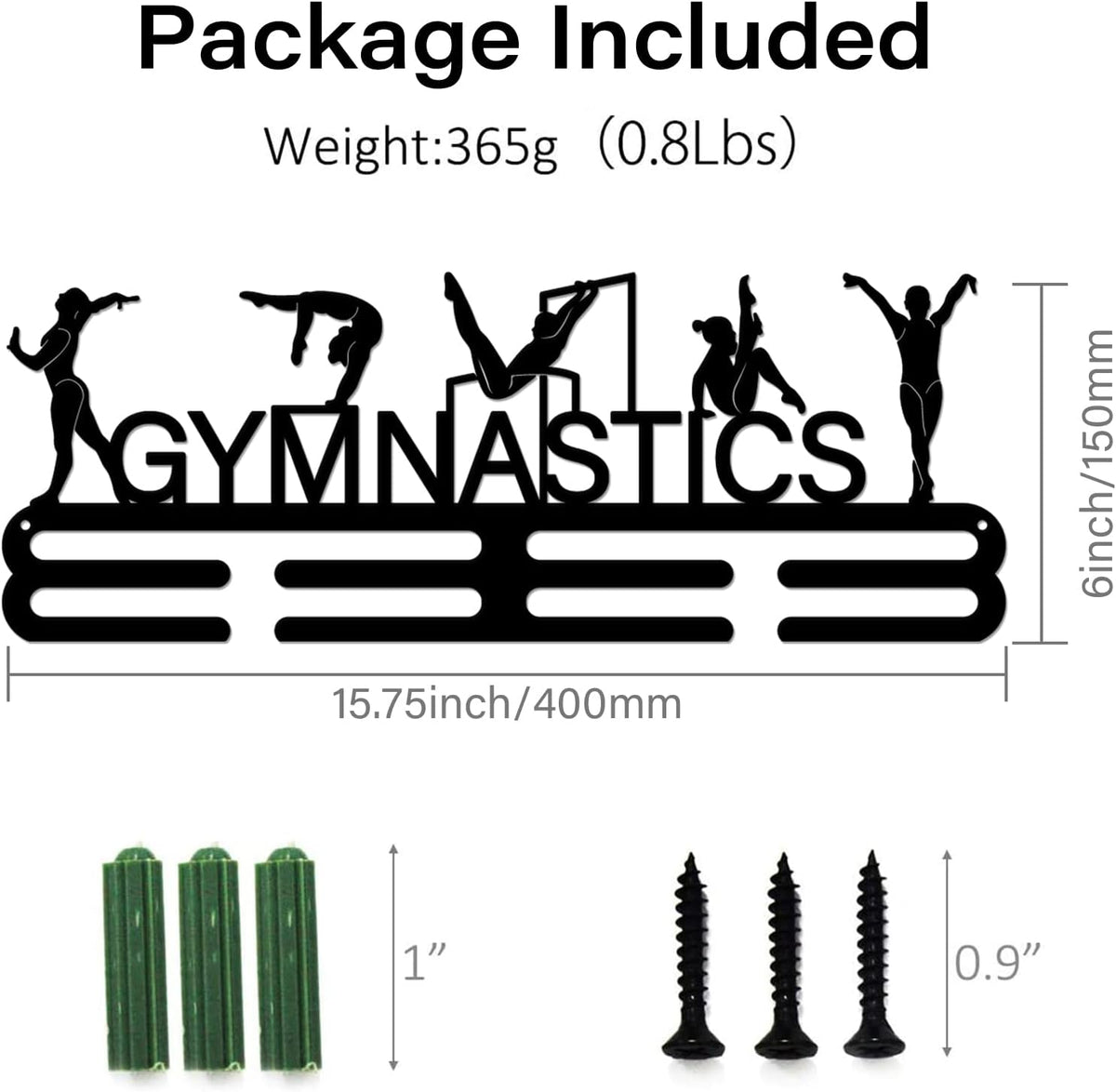 SUPERDANT Medal Holder - Stylish Wall Rack for Women's Rhythmic Gymnastics Awards | 15.75x6in