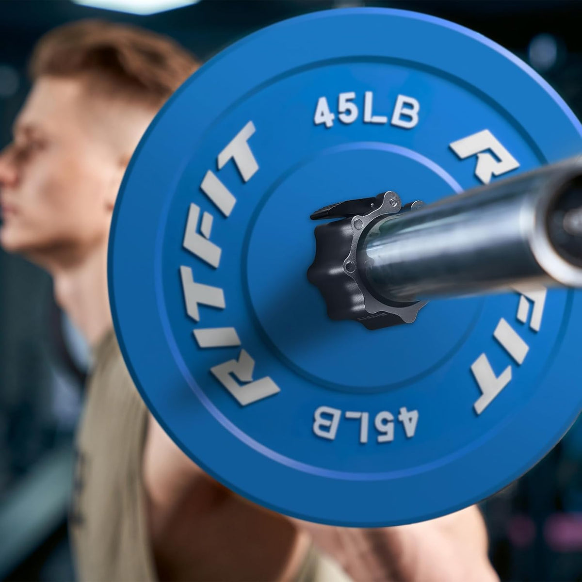 RitFit Barbell Collars - Heavy Duty Magnetic Locking Clamps with Quick Release & Non-Slip Pads (Pair)