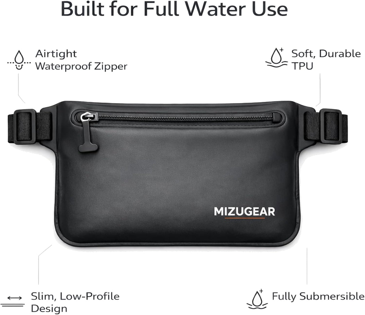Waterproof Fanny Pack - Submersible Waist Bag for Swimming, Snorkeling & Boating | Fits Waists Up to 32”