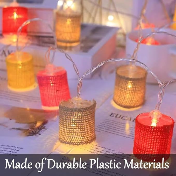 Fielegen 10 LED Retro String Lights 2 Meter Battery Powered Vintage Theme Decorative Fairy Lights for Indoor Outdoor Home Bedroom Patio Porch Balcony Decoration Festival Atmosphere Lights (Multicolor)