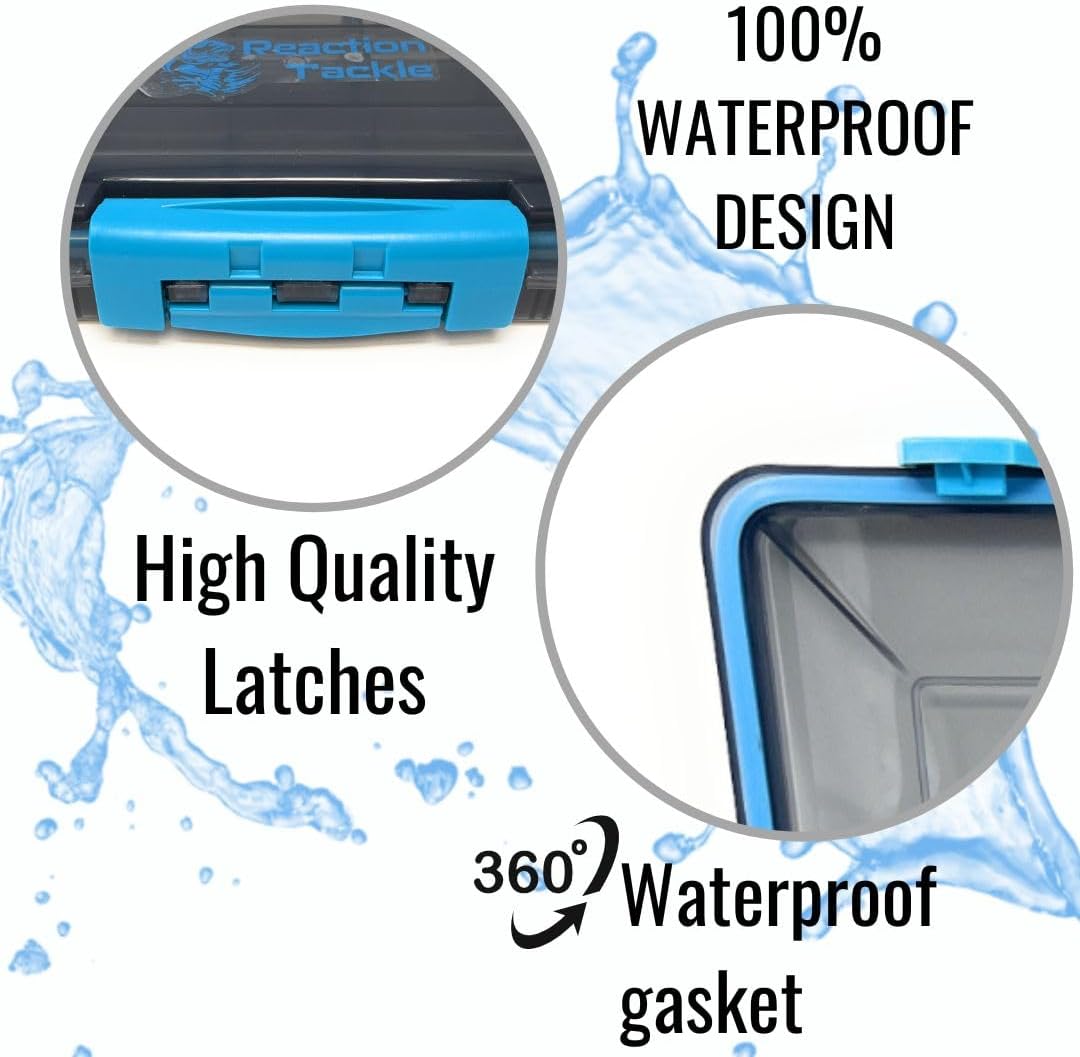 Reaction Tackle Ultimate Waterproof Tackle Box Trays - 2-Pack of 3-Clip Trays for Organized Storage