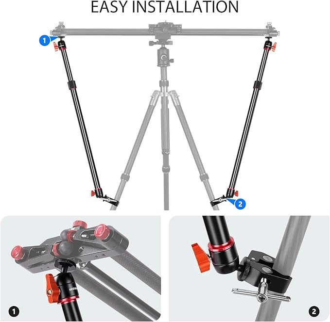 Neewer Camera Slider Support Arm Stabilizer, Extendable Poles