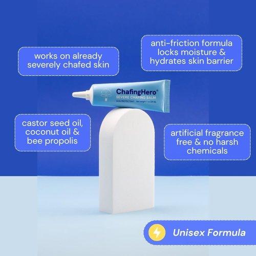 Dr Sosnowski's ChafingHero® Anti-Chafe Balm | Soothes Severe Chafing & Protects from Friction | Propolis, Camphor, Coconut Oil | Arms, Thighs, Bra | Athletes or Everyday | Fragrance-Free, 1 oz