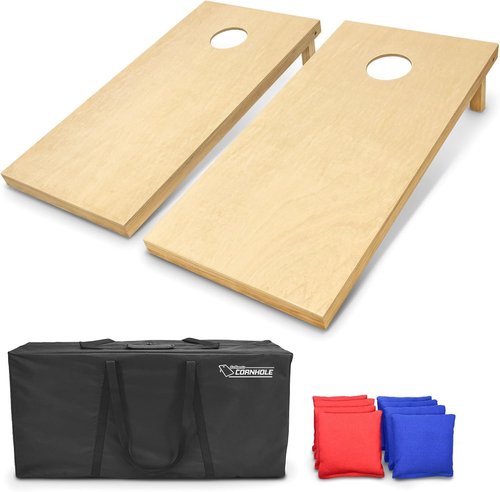 GoSports Solid Wood Premium Cornhole Sets - Choose 4' x 2' or 3' x 2' Boards | Includes 8 Toss Bags