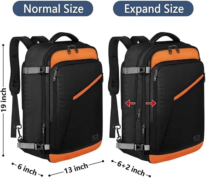 MATEIN Carry on Backpack for Airplanes, Expandable Travel Backpack Airline