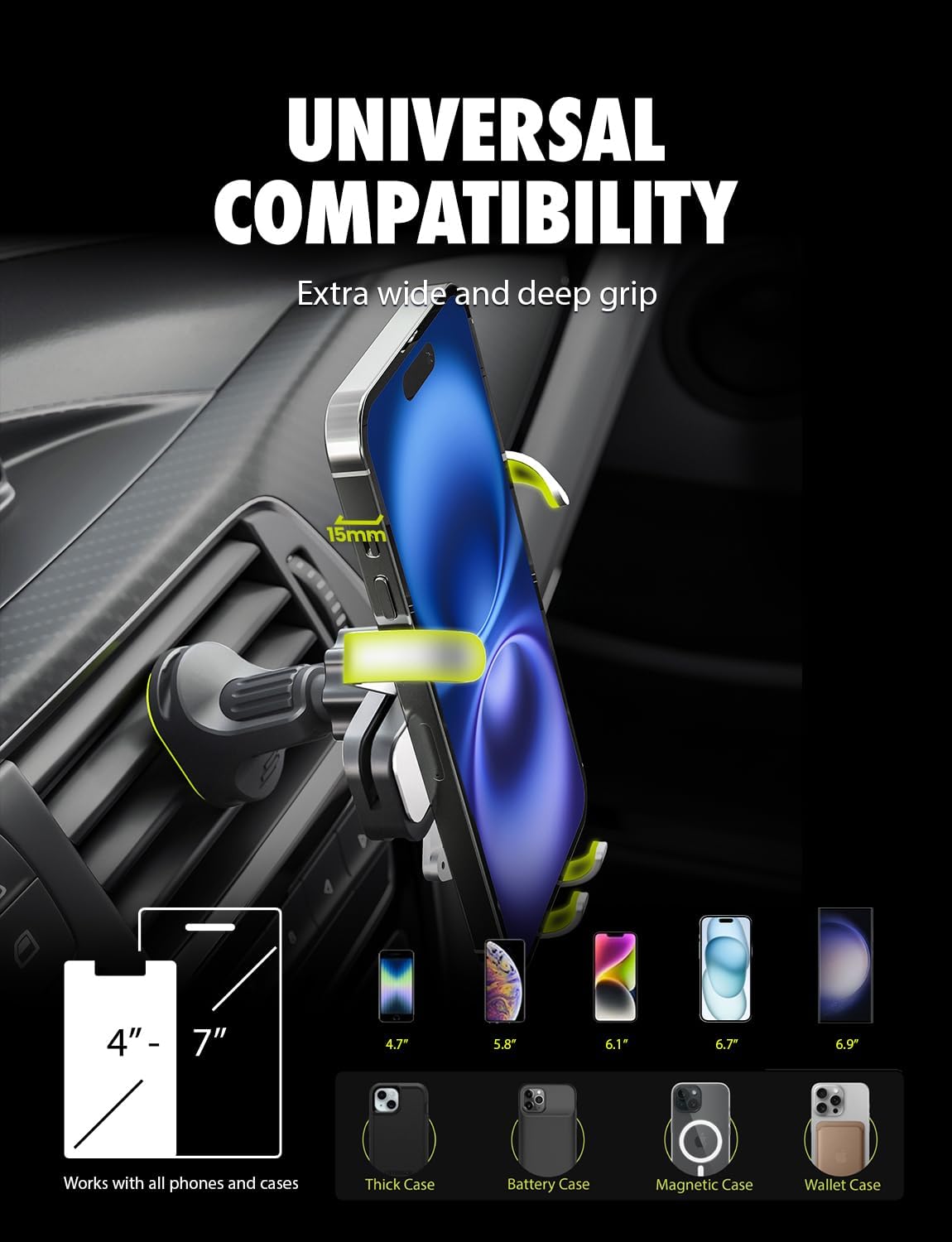 Bracketron AutoGrip Gravity Car Phone Holder Truck AC Air Vent Phone Mount