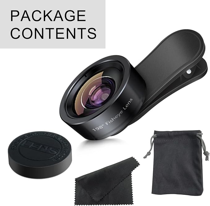 KEYWING Fisheye Lens 198° Fish Eye Phone Camera Lens Kit