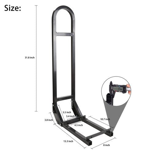 10L0L Universal Golf Cart Rear Seat Safety Grab Bar with Trailer Hitch with Safety Triangles Red Directive Design Fits for Yamaha, Club Car, EZGO, Heavy Duty Safety Handrail - Black